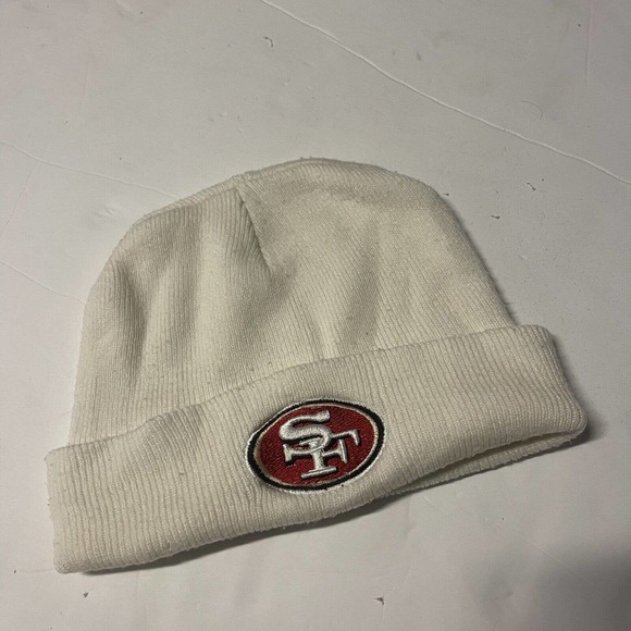 Vintage San Francisco 49ers Unisex Beanie Knit Hat Cap White Embroidered - Picture 1 of 5